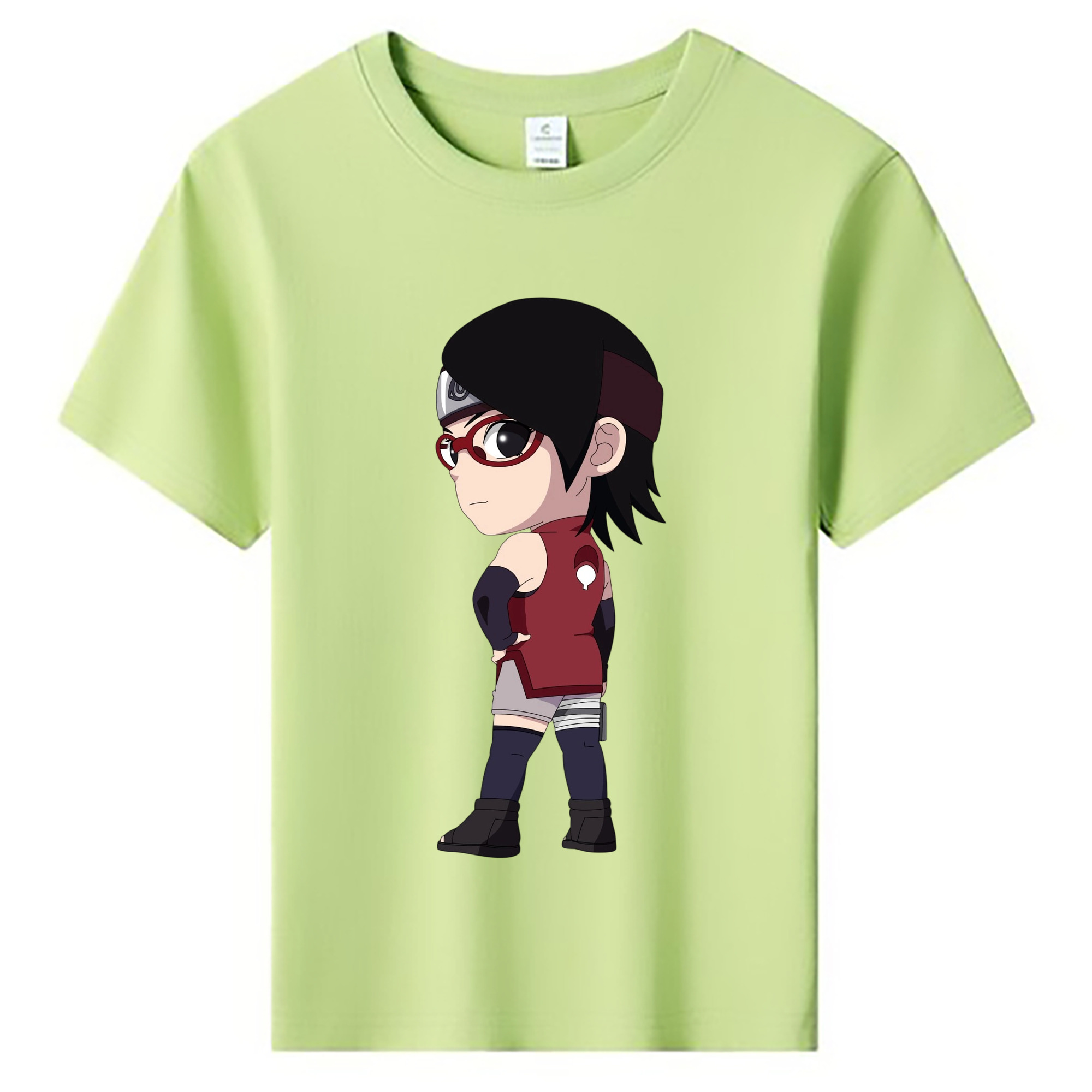 （画像用） NARUTO -ナルト- うちは サラダ Uchiha Sarada 綿100％キッズTシャツ（フロントプリント）
